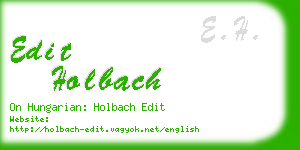 edit holbach business card